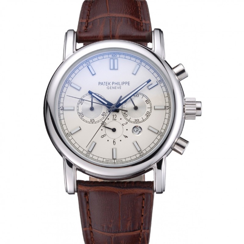 Patek Philippe Grand Complications Perpetual Calendar Stainless Steel Case White Dial Silver Chronograph 622264-0