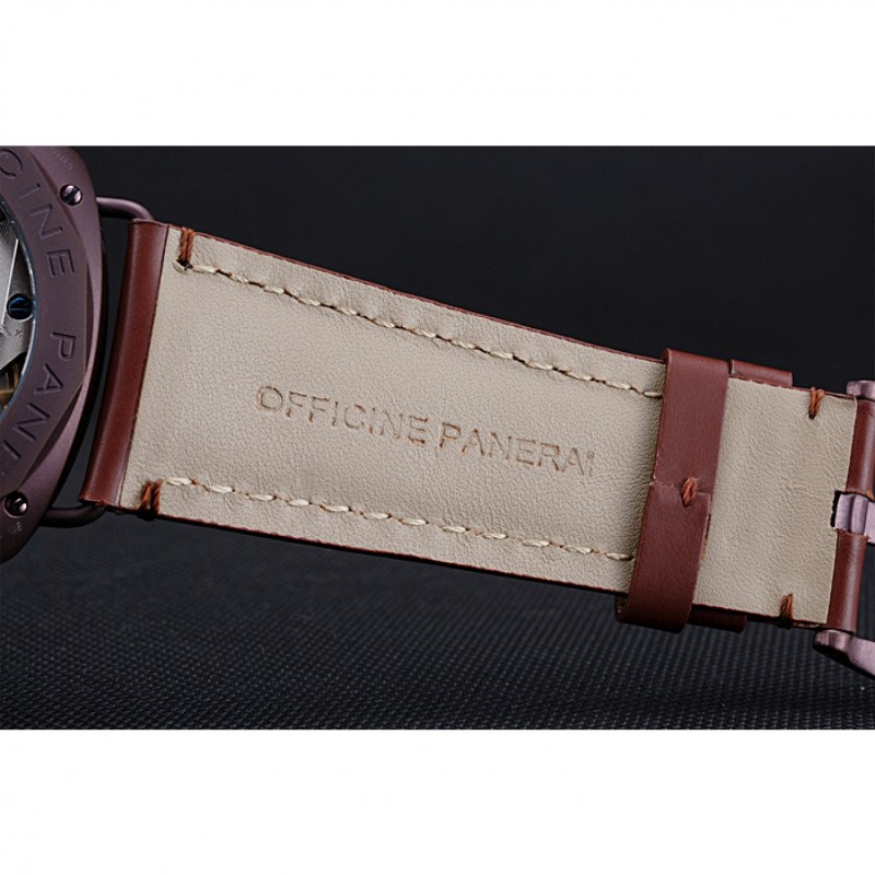 Panerai Luminor Marina Militare Purple Stainless Steel Bezel Brown Bracelet 622321-7