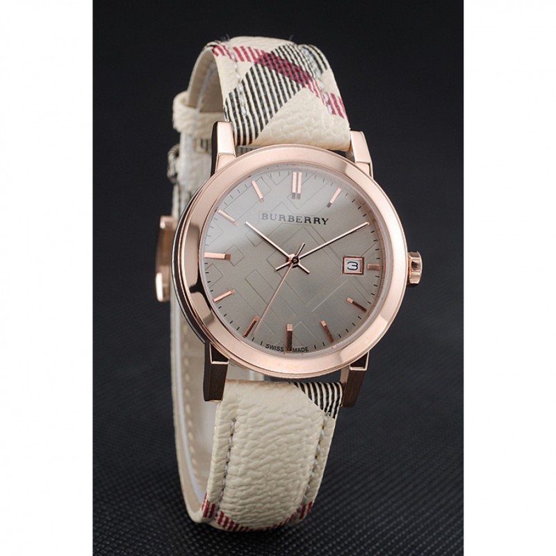 Burberry The City Classic Grey Dial Haymarket Bracelet 622566-2