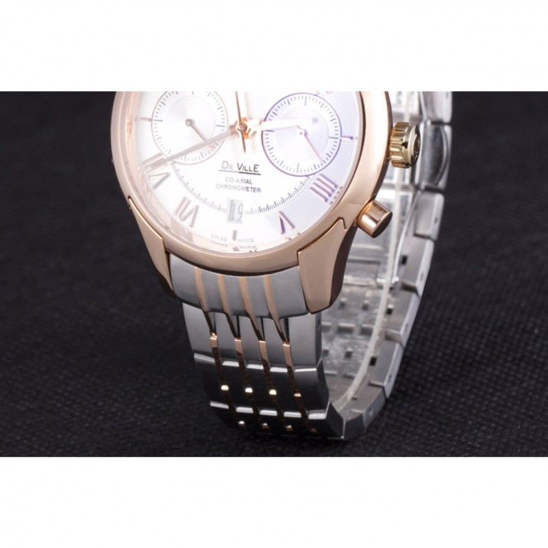 Omega DeVille Two Tone Links White Dial om239 621563-6