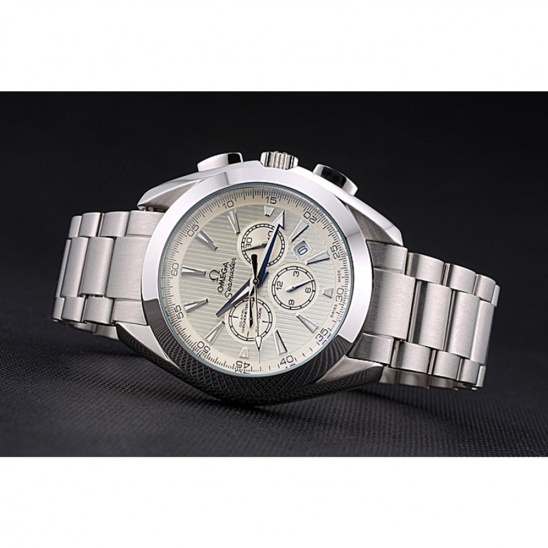SS Omega Seamaster Aqua Terra Chronograph Ivory Dial Stainless Steel Bracelet 622526-4