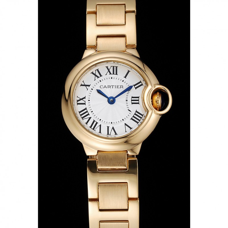 SS Cartier Ballon Bleu White Dial Yellow Gold Stainless Steel Bracelet 1454191-1