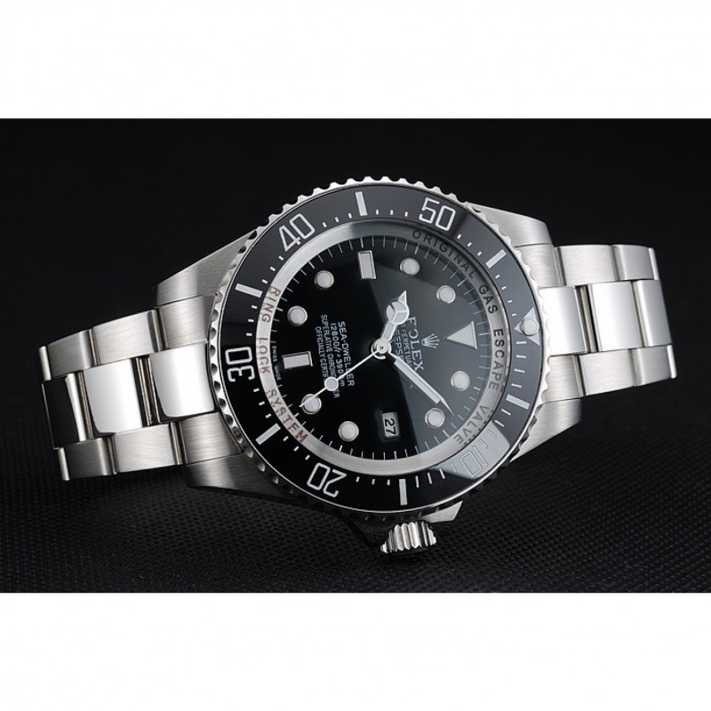 Rolex Sea Dweller Stainless Steel Bracelet Black Dial Watch-3