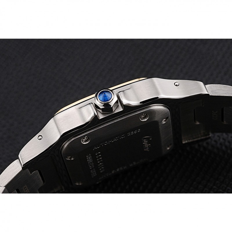Swiss Cartier Santos De Cartier Galbeee Yellow Gold and Steel Case Steel Bracelet Small 622644-8