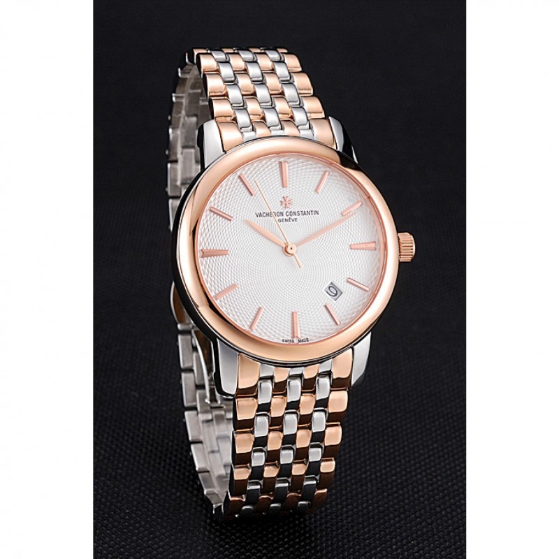 Vacheron Constantin Patrimony Silver Dial Rose Gold Case Two Tone Bracelet 62292-2