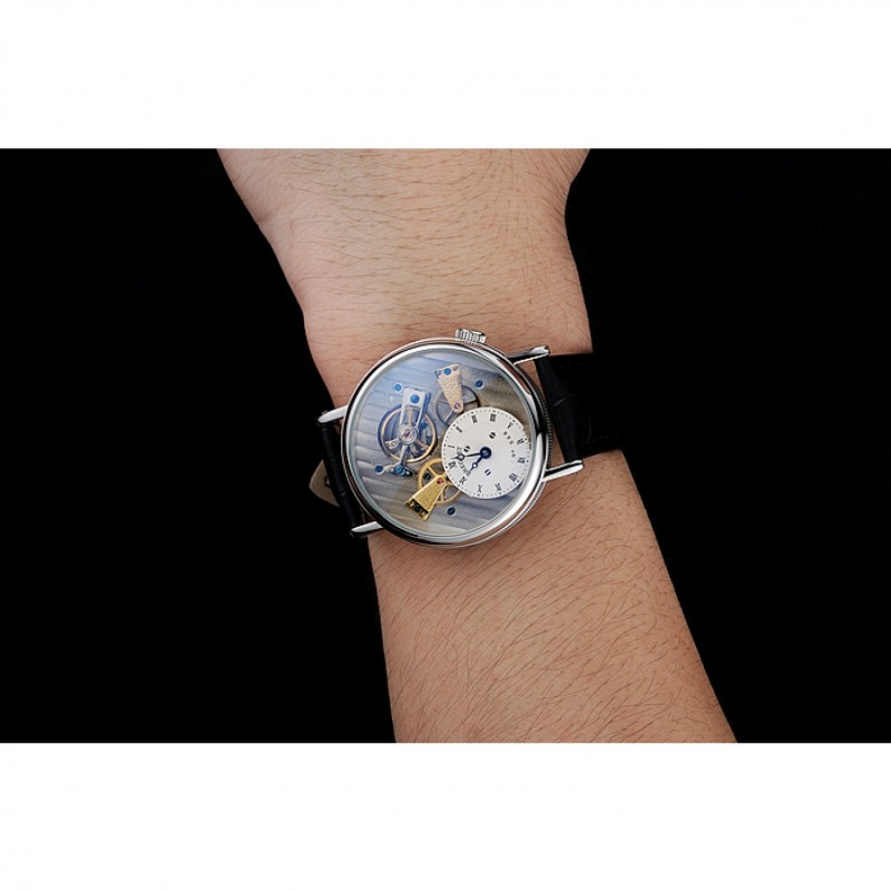 Breguet Tradition Grande Complication Silver Case Black Leather Bag 1454033-8