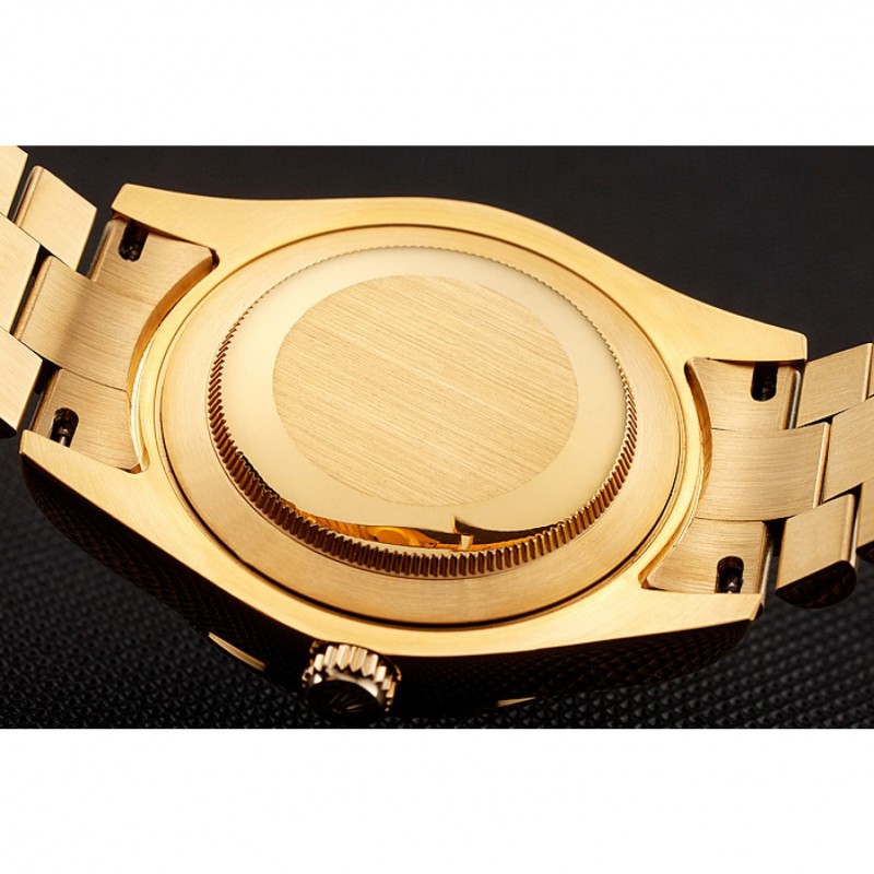 Swiss Rolex Day-Date Champagne Dial Diamond Bezel Gold Bracelet 1454099-7