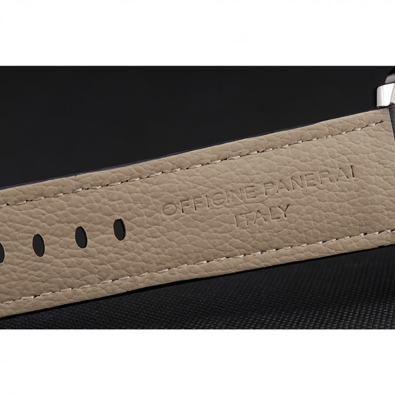 High Quality Panerai Luminor Marina 8 Days Black Dial Stainless Steel Case Black Leather Strap-6