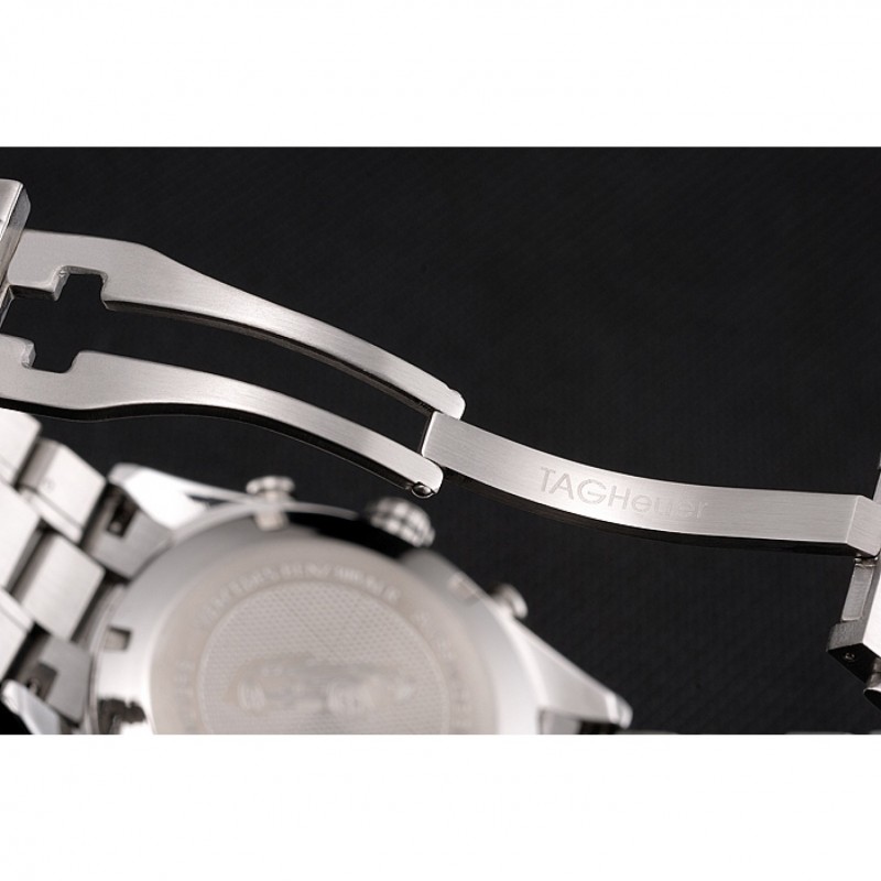 Tag Heuer Carrera Tachymeter Bezel Black Dial Stainless Steel Strap-5