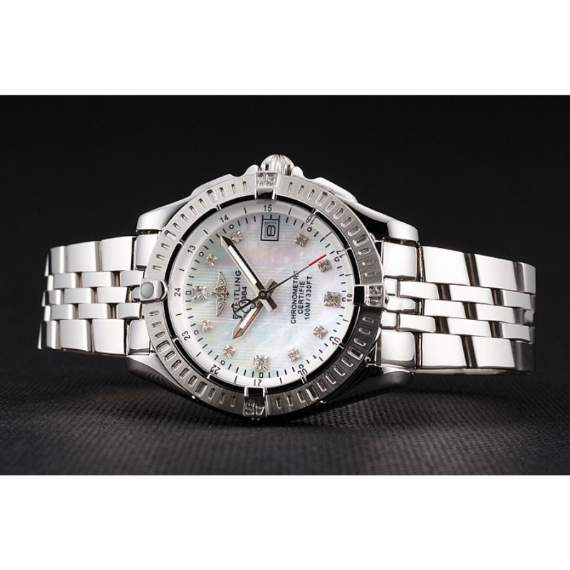 High Quality Replica Watches Breitling Colt Lady Pearl Dial Diamond Hour Marks Stainless Steel Case And Bracelet-2