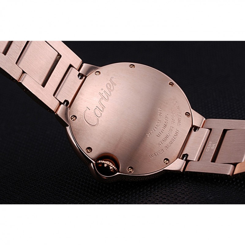 AAA Replica Watches Swiss Cartier Ballon Bleu de Cartier Pink Diamond Dial Gold Bracelet 622556-7