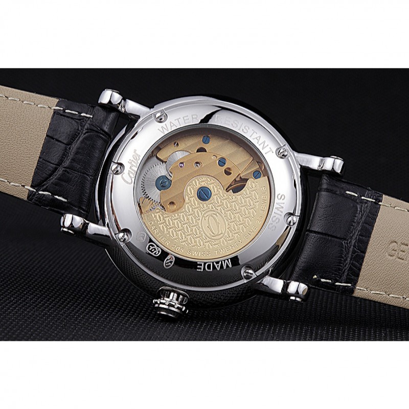 High End Replica Watches Cartier Rotonde Flying Tourbillon Diamonds White Dial 621954-5