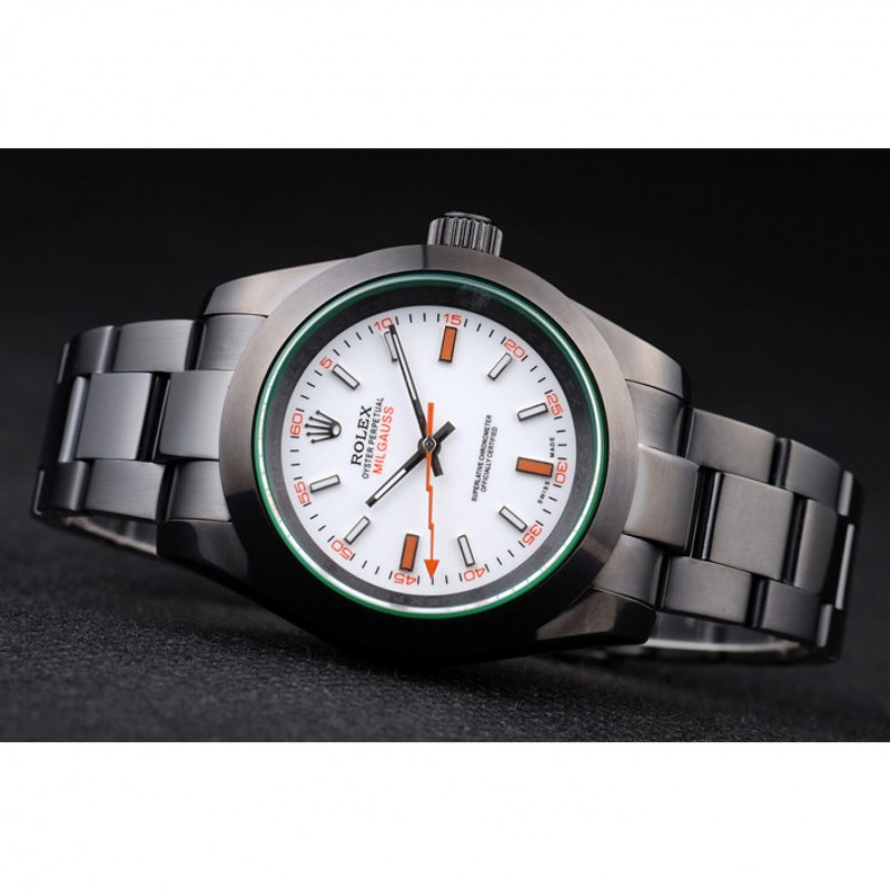 Rolex Milgauss Pro-Hunter Tinted Green Saphire White Dial-4
