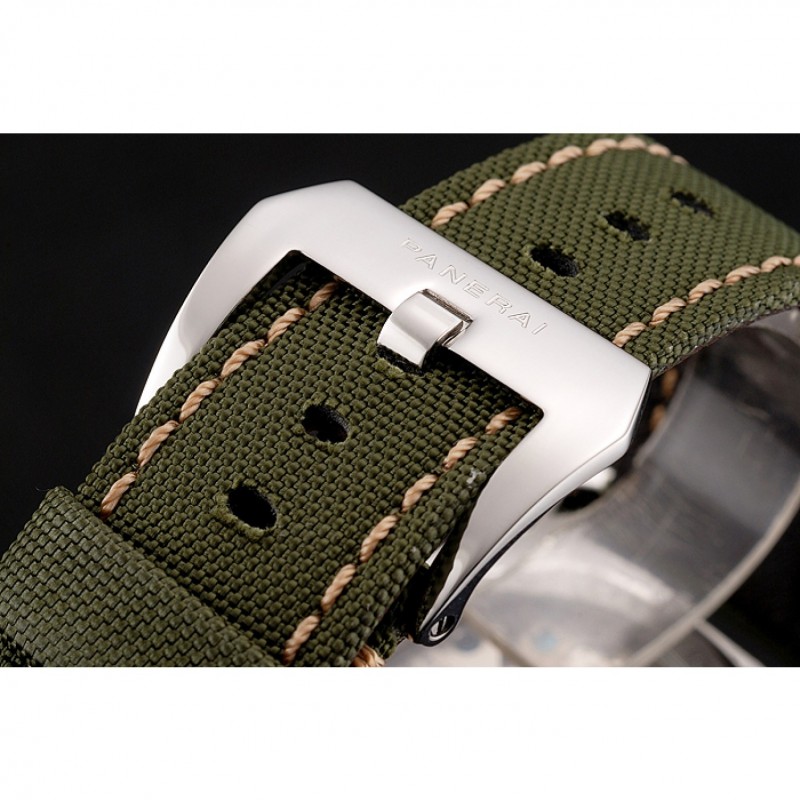 Panerai Luminor Base Logo Acciaio Black Dial Green Bracelet 1454013-4