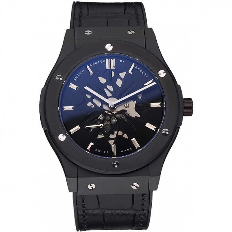 Hublot Classic Fusion Shawn Carter Black Steel Case Black Leather Strap 622817-0