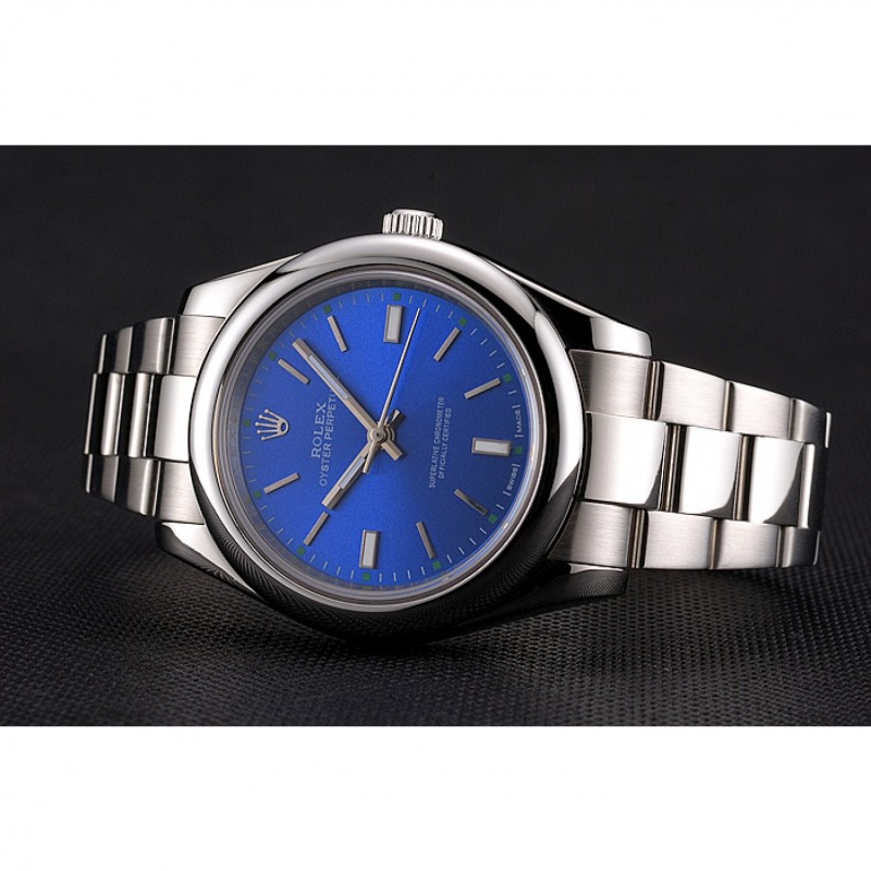 Rolex Oyster Perpetual Blue Dial Stainless Steel Case And Bracelet-4