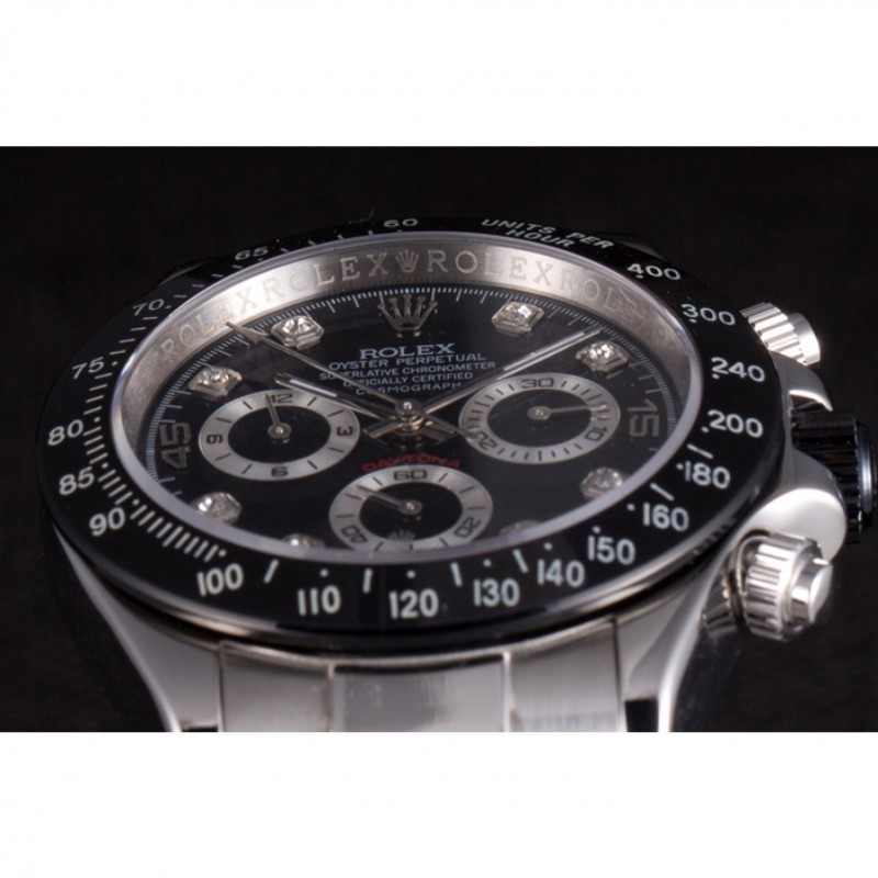 Rolex Daytona Stainless Steel Black Enameled Black Dial-5