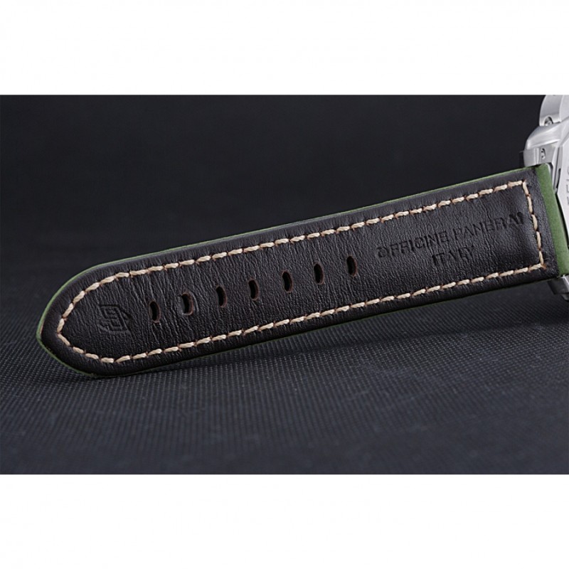 Panerai Luminor GMT Stainless Steel Bezel Green Leather Bracelet 622318-6
