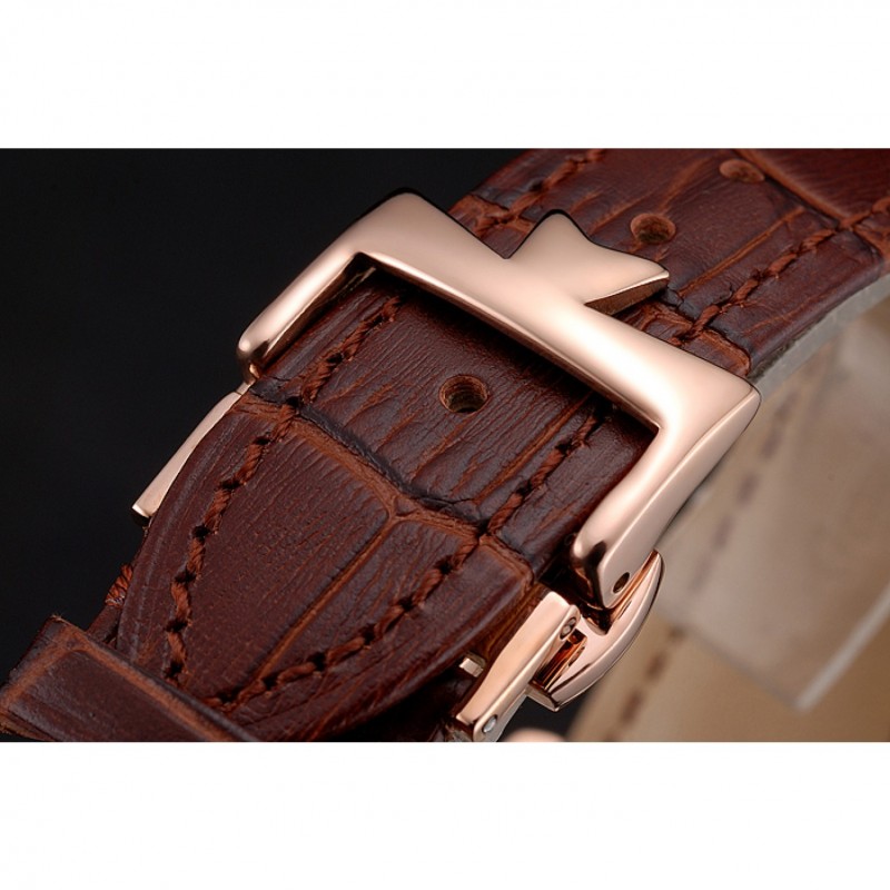 AAA Replica Watches Swiss Vacheron Constantin Patrimony Traditionnelle Chronograph Black Dial Diamond Bezel Rose Gold Case Brown Leather Strap 1453765-5