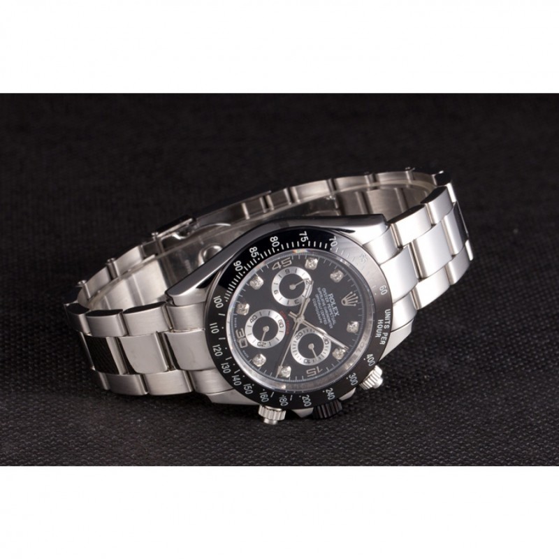 Rolex Daytona Stainless Steel Black Enameled Black Dial-4