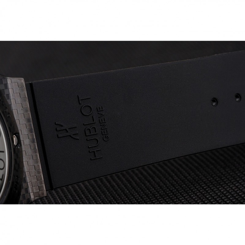 Luxury Hublot Big Bang Carbon Dial With Blue Markings Carbon Case And Bezel Black Rubber Strap 622774-6