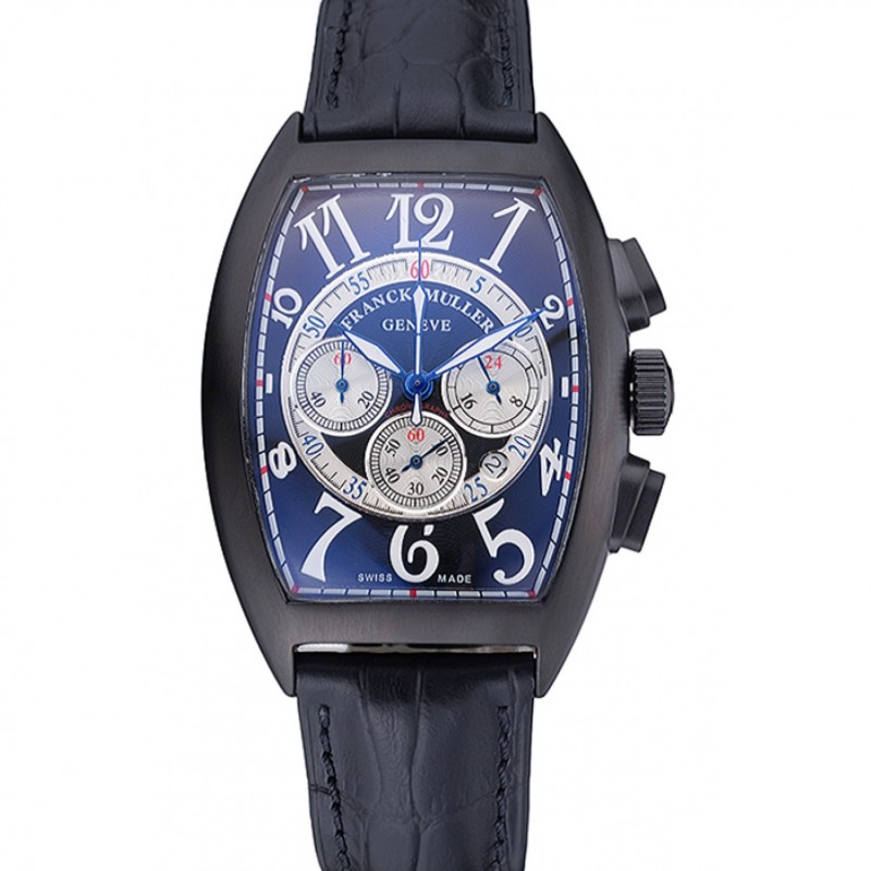 Franck Muller Casablanca White Dial Numbers Black Croco Strap 80303-0