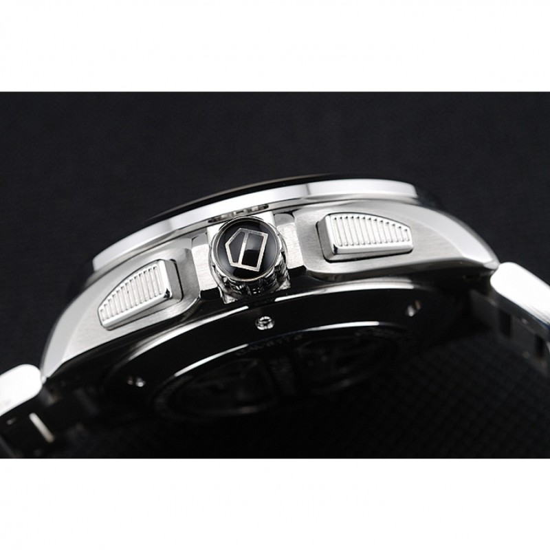 Tag Heuer Swiss Carrera Tachymeter Bezel Stainless Steel Black Dial-8
