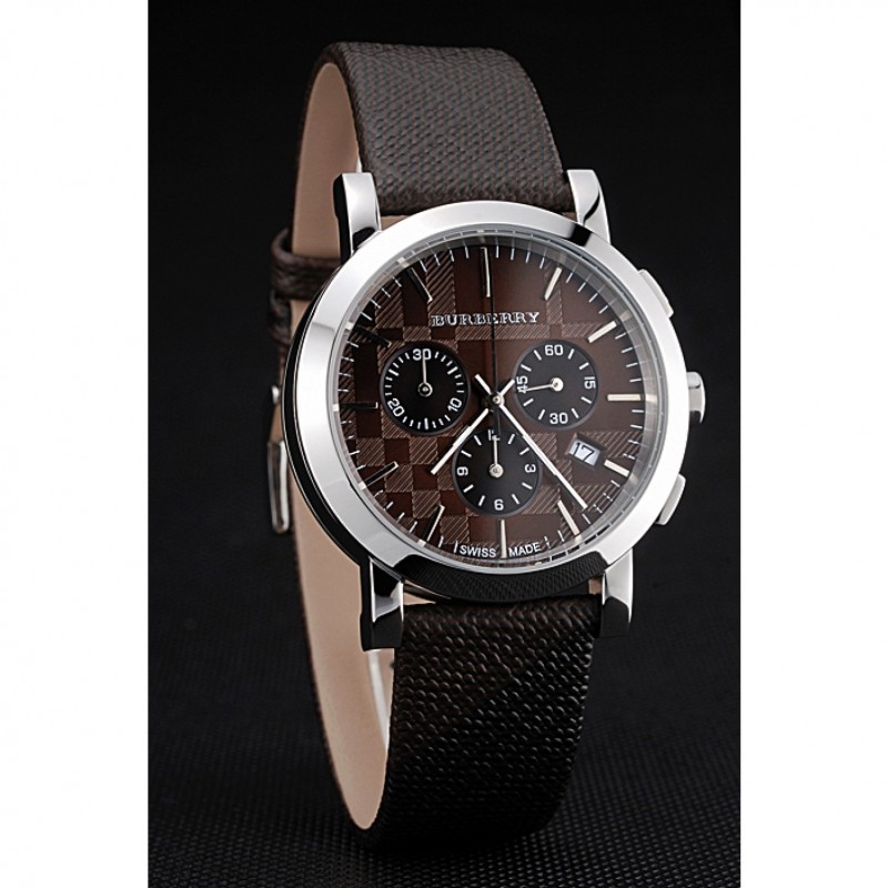 Burberry The City Classic Chronograph Brown Dial Smoked Trench Bracelet 622571-2