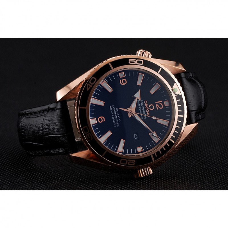 Omega Seamaster Planet Ocean Ceragold Black Dial 622389-3