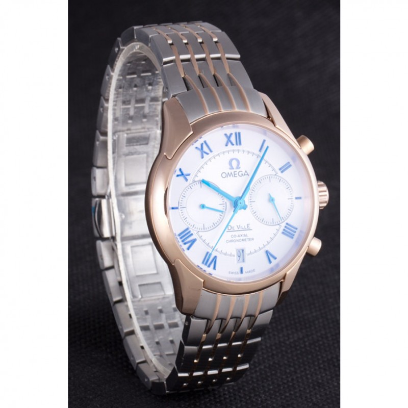Omega DeVille Two Tone Links White Dial om240 621564-2