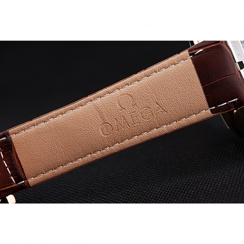 Omega Seamaster Aqua Terra Chrono GMT Teak-Grey Dial Brown Leather Bracelet 622536-7