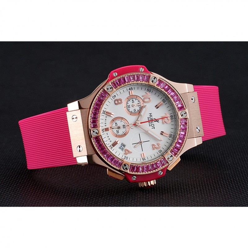 Hublot Big Bang Tutti Frutti Pink Strap Gold Dial-3