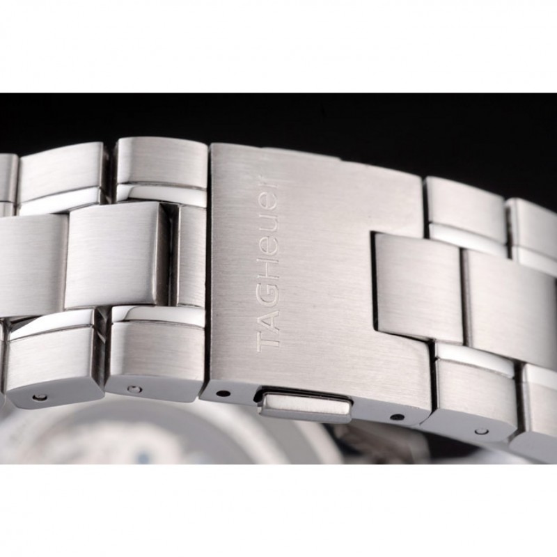 High End Replica Watches Tag Heuer Swiss Carrera Tachymeter Bezel Stainless Steel Checkered Brown Dial-5