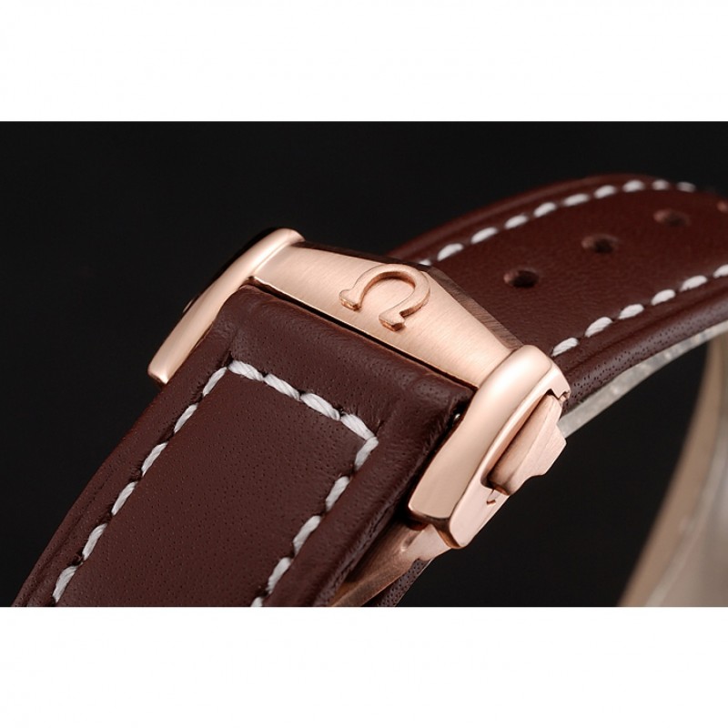 Swiss Omega Speedmaster Professional Brown Dial Gold Case Brown Leather Bracelet 1453939-4