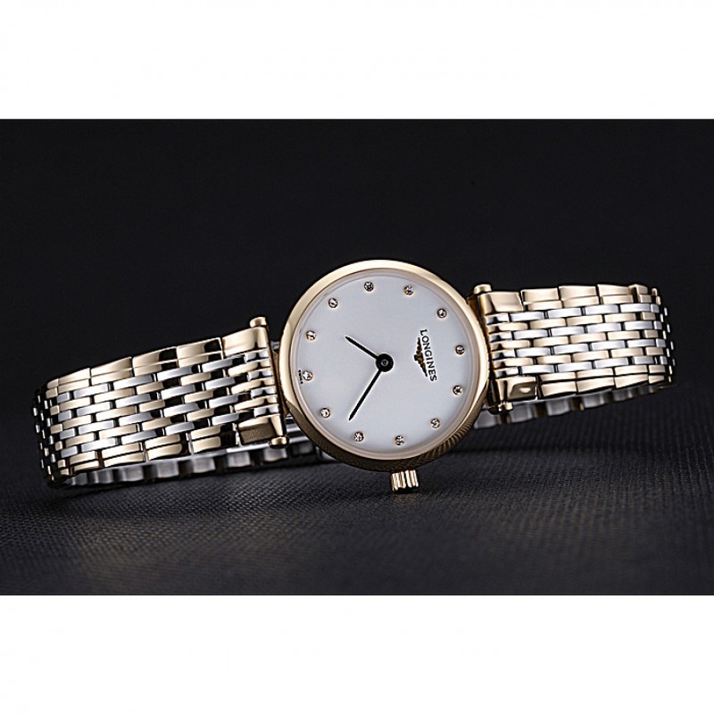 Longines La Grande Classique Two Tone Band White Dial Diamond Markers Femme 622102-3