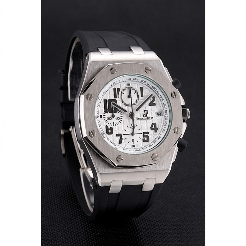 Audemars Piguet Royal Oak Offshore White Dial Stainless Steel Case Black Rubber Strap-1