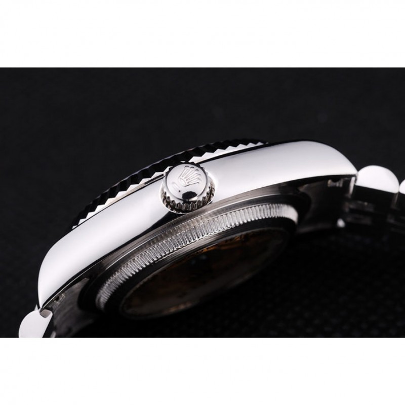 SS Replica Watches Rolex Datejust Black Dial Diamonds Ribbed Bezel 7456-8