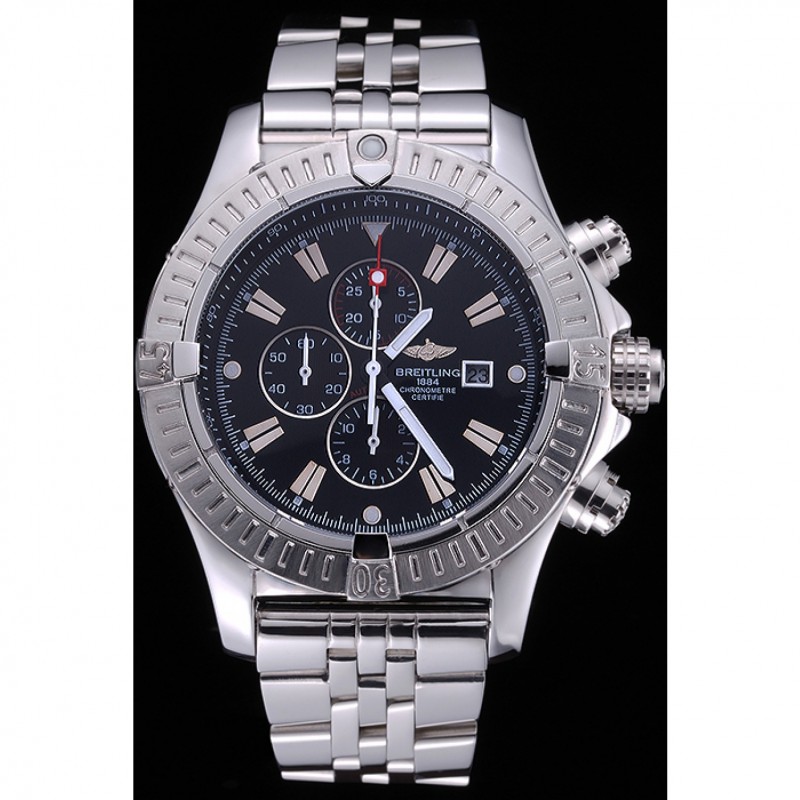 Breitling Chronomat Evolution Black Dial Stainless Steel Bracelet 622515-1