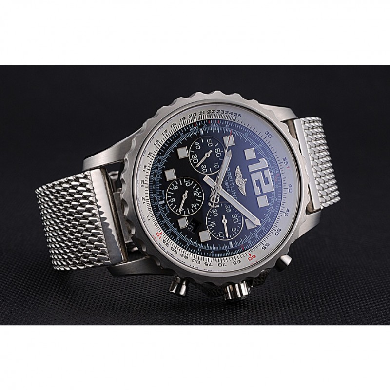 Swiss Breitling Professional Chronospace Black Dial Stainless Steel Case And Bracelet 622874-3