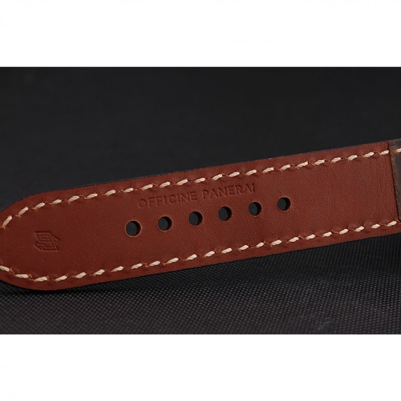 Cheap Replica Watches Panerai Luminor Submersible Black Dial Brown Case Brown Leather Strap-6