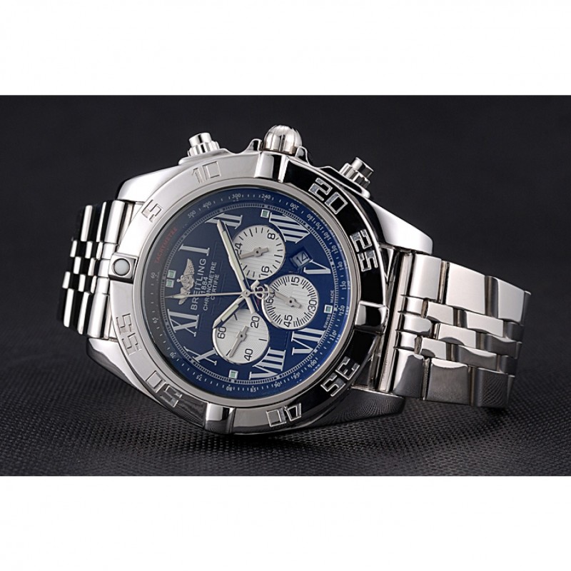Breitling Chronomat Certifie Black Dial Stainless Steel Bracelet 622426-4