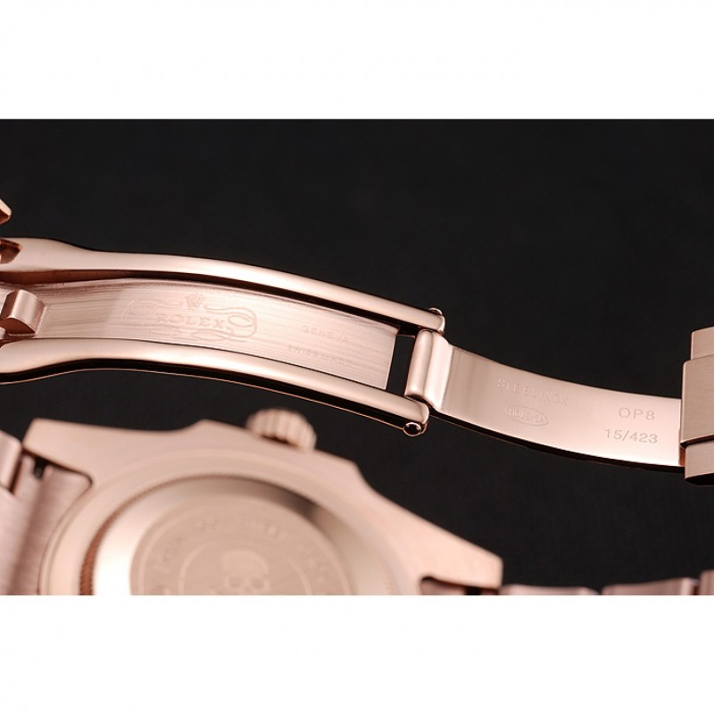Swiss Rolex Submariner Skull Limited Edition Blue Dial Rose Gold Case And Bracelet 1454085-6