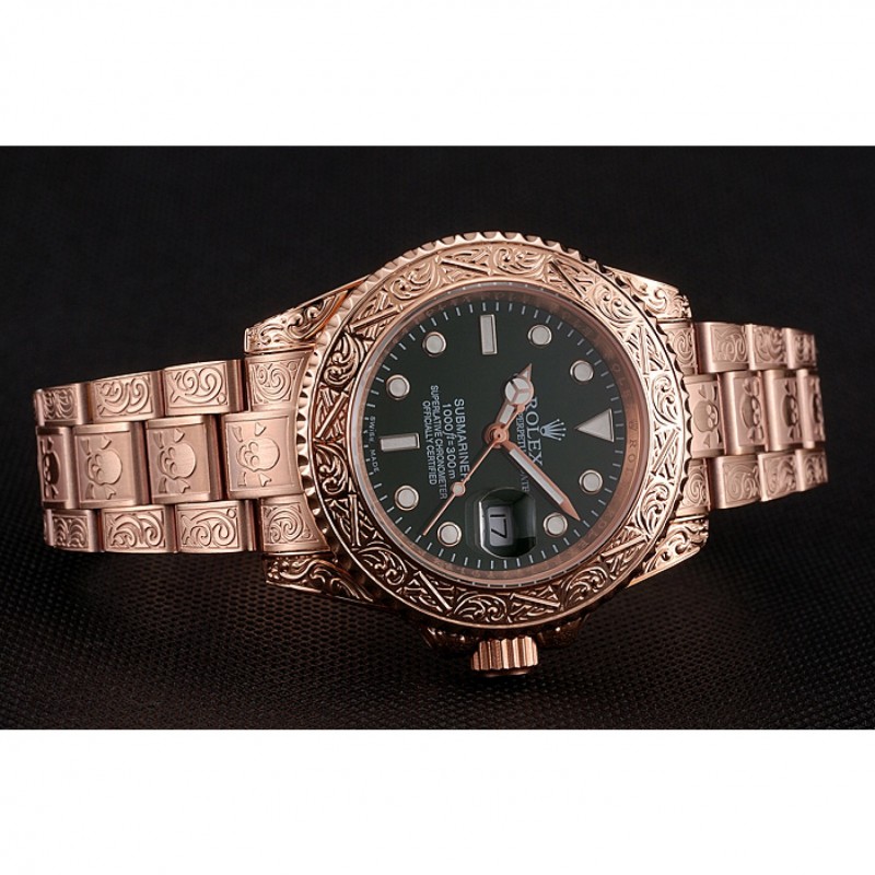 Rolex Submariner Skull Limited Edition Green Dial Rose Gold Case And Bracelet 1454074-3