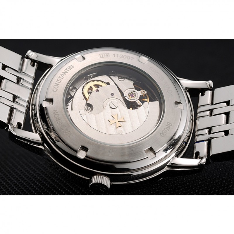 Vacheron Constantin Tourbillon White Dial Blue Numerals Stainless Steel Case Two Tone Steel Blue Bracelet-7