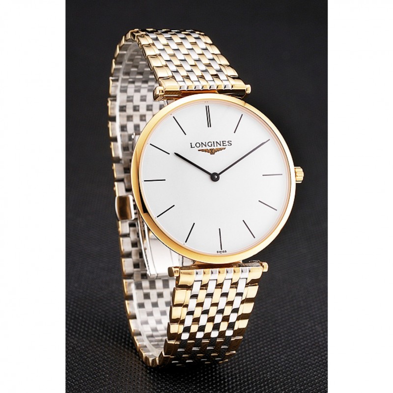 Swiss Longines Grande Classique White Dial Gold Case Two Tone Bracelet-2