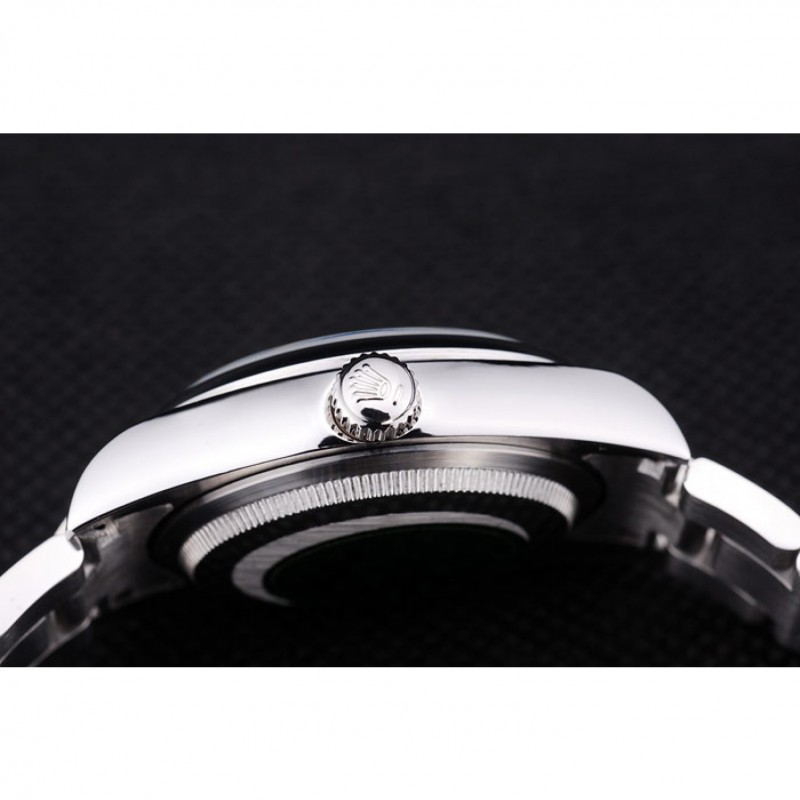 Rolex Datejust Polished Silver Bezel Black Dial 7467-7