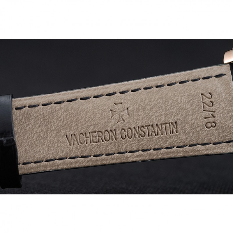 Vacheron Constantin Tourbillion Power Reserve White Dial Gold Case Black Leather Bracelet 1454272-6