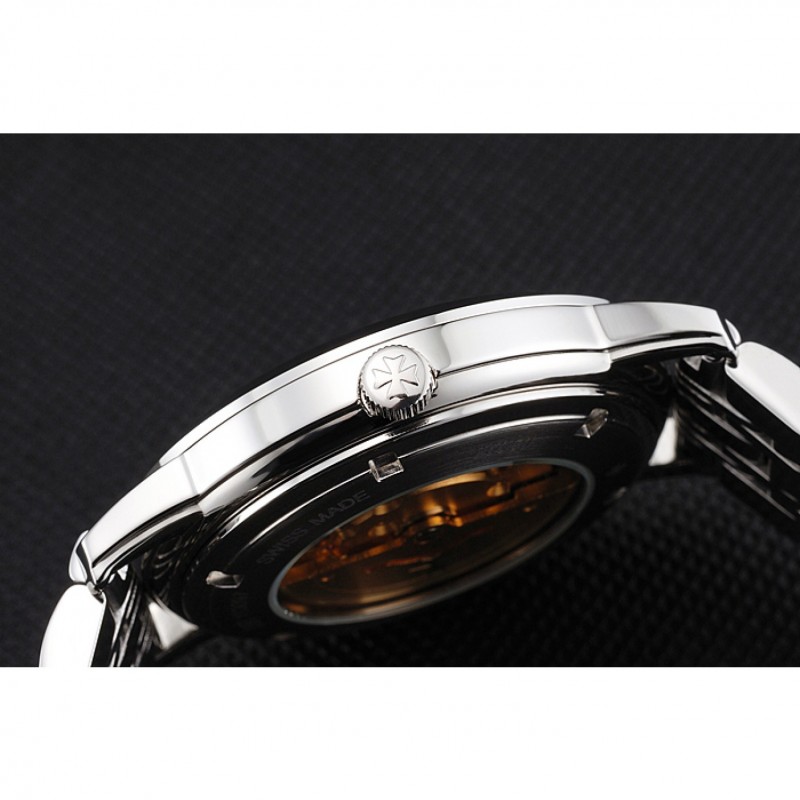 Vacheron Constantin Tourbillon Black Dial Stainless Steel Case Two Tone Steel Black Bracelet-8