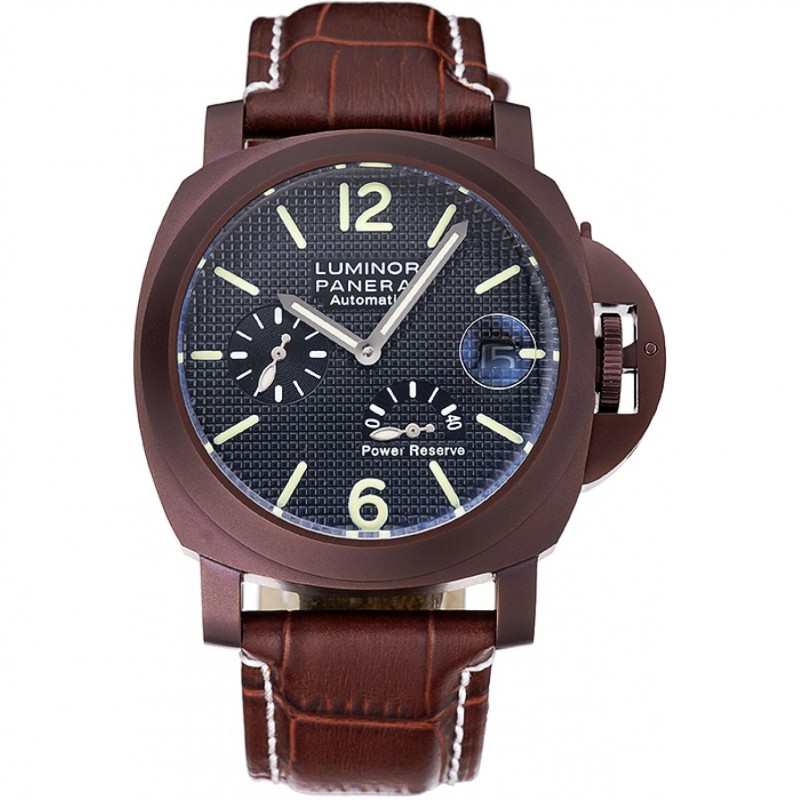 Panerai Luminor Brown Leather Strap Black Dial 80165-0