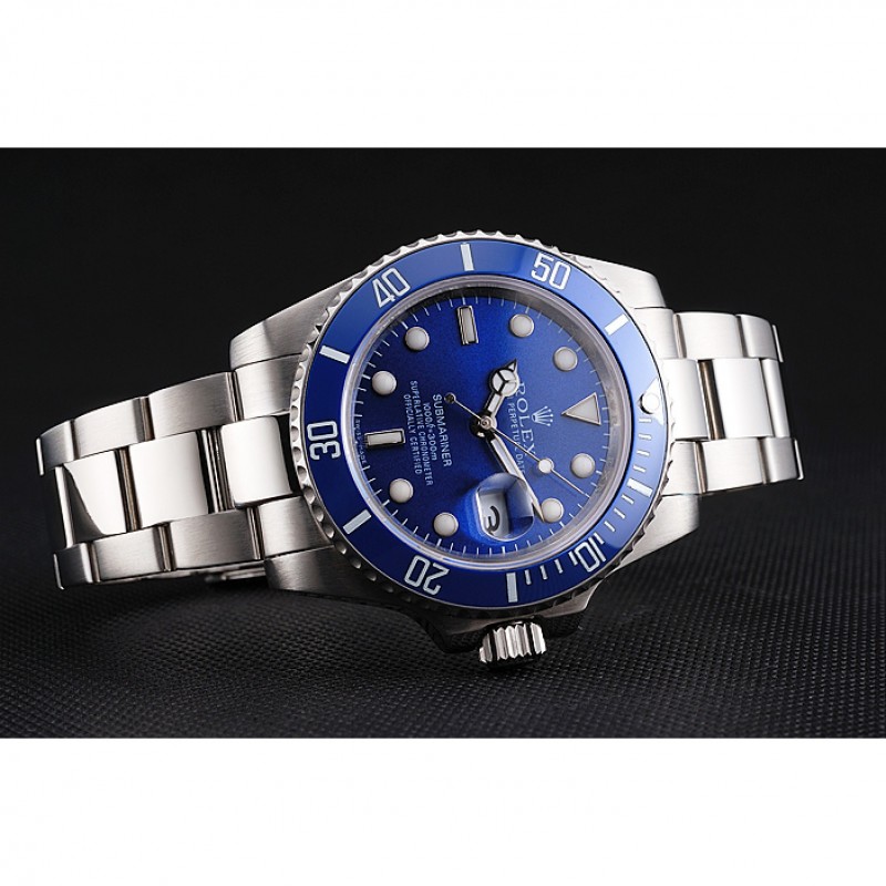High End Replica Watches Rolex Submariner Blue Bezel Blue Dial 98234-2